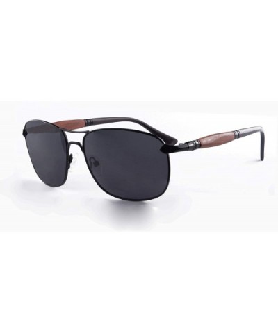 Metal Frame Unisex Polarized Sunglasses UV400 Glasses-SG1567175777879 - 1578 Black&redsandalwood - C718LU3KCLT $7.20 Oval