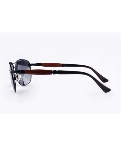 Metal Frame Unisex Polarized Sunglasses UV400 Glasses-SG1567175777879 - 1578 Black&redsandalwood - C718LU3KCLT $7.20 Oval