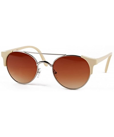 Metal Round Sunglasses P2192 - Cream - CZ183M2R4UE $8.35 Round