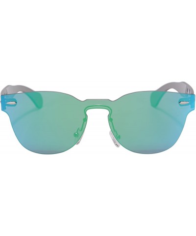 Women's UV400 Sunglasses One-piece Mirror Summer Glasses-S71002 - Green - CI18QI47MXS $5.50 Butterfly