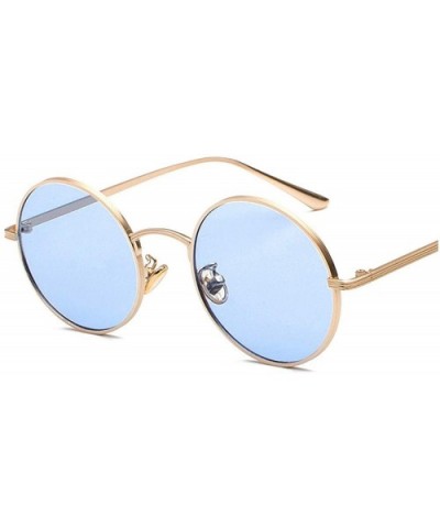 Fashion Tinted Color Lens Round Sunglasses Women Retro Punk Metal Frame Eye Vintage Tiny Men Sun Glasses - 6 - CC198ZSE8AC $2...