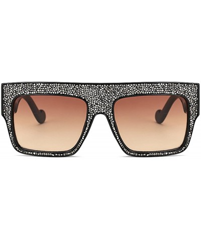 Womens Fashion Trendy Oversized Sunglasses Metal Hollow Cut Out - Silver Brown - CC18DUKN0GU $10.52 Goggle