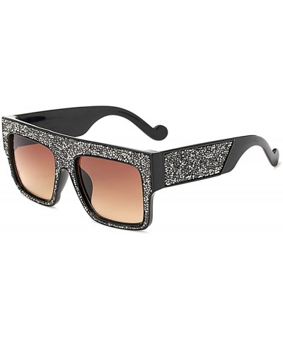 Womens Fashion Trendy Oversized Sunglasses Metal Hollow Cut Out - Silver Brown - CC18DUKN0GU $10.52 Goggle