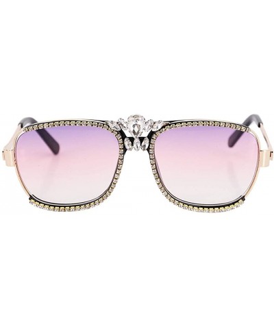 Bee Pilot Sunglasses Oversize Metal Frame Vintage Retro Men Women Shades - Pink - CA1987NCL8I $21.72 Oversized