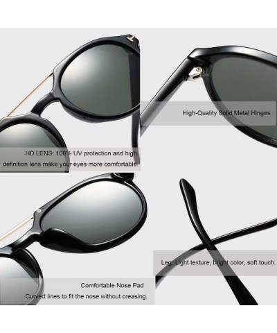 Vintage Round Aviator Sunglasses for Men Women Double Bridge Frame UV400 Protection S1000A - CH18ZXTU0YG $11.97 Round