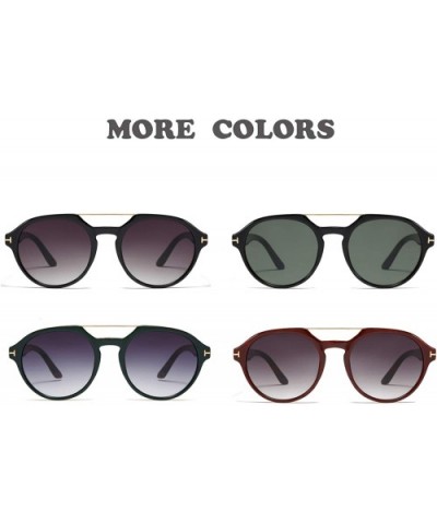 Vintage Round Aviator Sunglasses for Men Women Double Bridge Frame UV400 Protection S1000A - CH18ZXTU0YG $11.97 Round