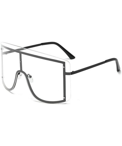 Fashion Oversize Sunglasses Gradient Glasses - Transparent - C1190O0M75C $12.02 Square