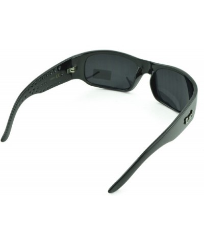 Gangster Sunglass Hardcore Dark Lens Sunglasses Men Women - Black-gloss - CB12D1PG0V5 $5.39 Round