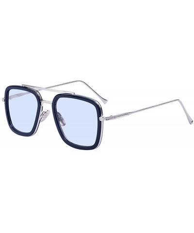 Retro Aviator Sunglasses Square Gold Metal Frame for Men Women Sunglasses Classic Iron Man Tony Stark Shades - CN18UEKC3NU $5...