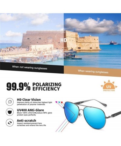 DESIGN Pilot Sunglasses Men Polarized Metal Frame Anti-Glare Mirror Lens Fashion Fishing Sun Glasses UV400 - CJ197A2WMCA $17....