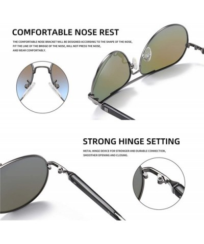 DESIGN Pilot Sunglasses Men Polarized Metal Frame Anti-Glare Mirror Lens Fashion Fishing Sun Glasses UV400 - CJ197A2WMCA $17....