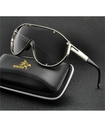 2019 luxury brand retro square men's oversized sunglasses designer fashion fishing Uv400 - Black - CE18QK4T4RK $10.73 Oversized