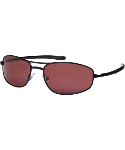 Rectangular Sunglasses with Driving Lens 20384S-DF - Matte Black - CZ12N329WAM $8.36 Rectangular