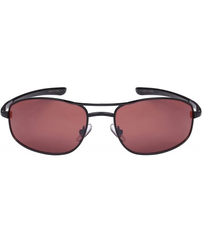 Rectangular Sunglasses with Driving Lens 20384S-DF - Matte Black - CZ12N329WAM $8.36 Rectangular