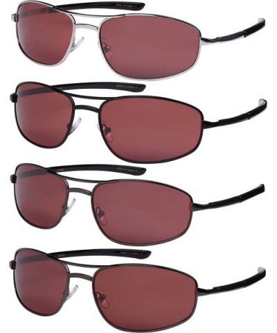 Rectangular Sunglasses with Driving Lens 20384S-DF - Matte Black - CZ12N329WAM $8.36 Rectangular