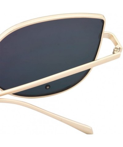 TrendyMate-Cat Eye Mirrored Flat Lenses Metal Frame Rivet Cute Mirrored Women Sunglasses - Gold Pink - CS183CTMNK2 $9.47 Cat Eye