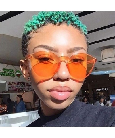 Unisex Fashion Candy Colors Round Outdoor Sunglasses Sunglasses - Light Orange - CD199XW2NE4 $14.26 Round