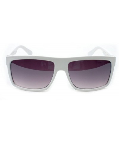 Flat Top Square Gradient Frame Womens Mens Super Oversized Unisex Fashion Sunglasses - White - CA11M5N3VIP $6.24 Oversized