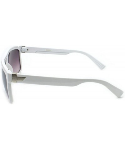 Flat Top Square Gradient Frame Womens Mens Super Oversized Unisex Fashion Sunglasses - White - CA11M5N3VIP $6.24 Oversized