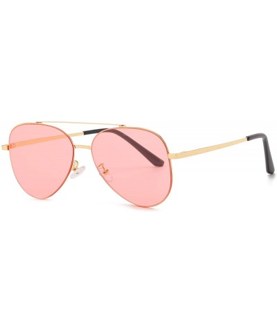 Classic Aviator Sunglasses for Men Women 100% UV Protection Tinted Lens Metal Frame Military Style - C218LQA5IU2 $35.90 Aviator