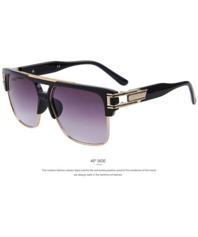 Men Luxury Brand Sunglasses Vintage Oversize Square Sun Glasses Women C01 Black - C01 Black - CW18XGE5SIL $10.08 Oversized