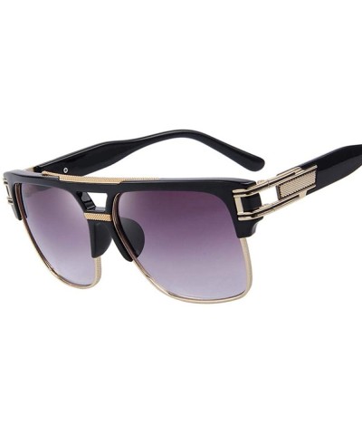 Men Luxury Brand Sunglasses Vintage Oversize Square Sun Glasses Women C01 Black - C01 Black - CW18XGE5SIL $10.08 Oversized