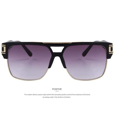 Men Luxury Brand Sunglasses Vintage Oversize Square Sun Glasses Women C01 Black - C01 Black - CW18XGE5SIL $10.08 Oversized