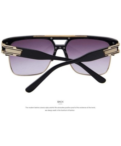 Men Luxury Brand Sunglasses Vintage Oversize Square Sun Glasses Women C01 Black - C01 Black - CW18XGE5SIL $10.08 Oversized