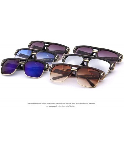 Men Luxury Brand Sunglasses Vintage Oversize Square Sun Glasses Women C01 Black - C01 Black - CW18XGE5SIL $10.08 Oversized