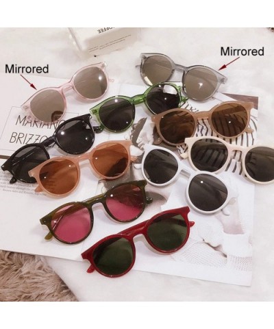 Sunglasses Women Round Glasses Sun UV400 Retro Vintage Shades Elegant Sunglass Gafas De Sol M1332 - Khaki - CU197Y7DTEE $29.3...