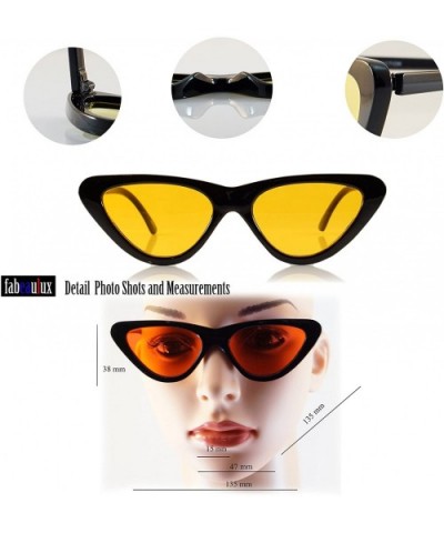 Iconic Celebrity Eye-Candy Slim Cat-Eye Sunglasses A056 - Red - CG1893KTOCD $6.88 Cat Eye