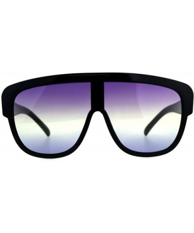 Tie Dye Oceanic Lens Flat Top Robotic Racer Plastic Sunglasses - Purple Yellow Blue - CM18C90YITY $7.14 Shield