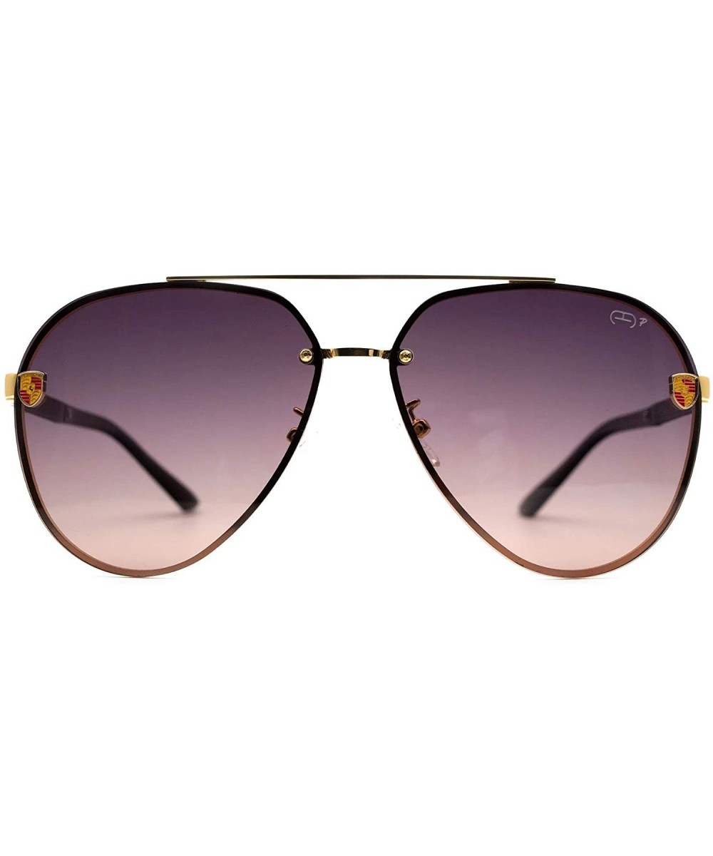 p663 Trendy Aviator Polarized- for Womens-Mens 100% UV PROTECTION - Gold-purpledegrade - CX192THH3C3 $17.32 Aviator