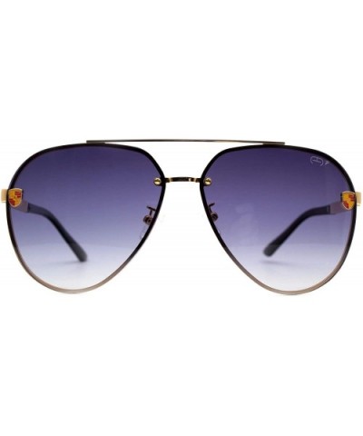 p663 Trendy Aviator Polarized- for Womens-Mens 100% UV PROTECTION - Gold-purpledegrade - CX192THH3C3 $17.32 Aviator