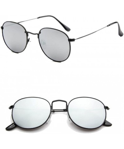 Womens Sunglasses - Fashion Aviator Sunglasses Metal Frame Mirrored Lens Round Sun Glasses - C - C518DTWZ9IH $4.88 Oversized