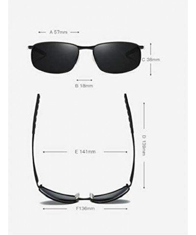 Polarized Sunglasses Driving Photosensitive Glasses 100% UV protection - Black/Silver - CQ18Q92ZM5O $11.27 Rectangular