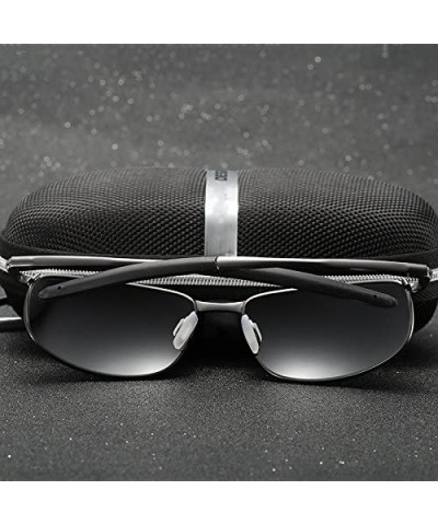 Polarized Sunglasses Driving Photosensitive Glasses 100% UV protection - Black/Silver - CQ18Q92ZM5O $11.27 Rectangular