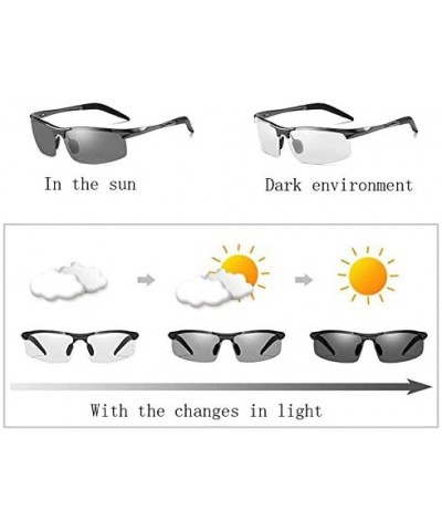 Polarized sunglasses sunglasses anti-UV sensor sunglasses - Black Color - C3188885AZT $36.96 Rectangular