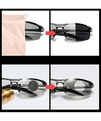 Polarized sunglasses sunglasses anti-UV sensor sunglasses - Black Color - C3188885AZT $36.96 Rectangular