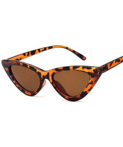 Fashion Sunglasses Vintage Triangular Glasses - Leopard Tea - CT199D4OTL5 $15.13 Cat Eye
