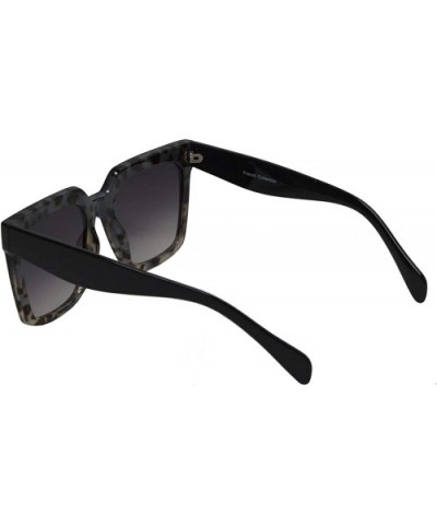 Retro Oversized Luxury Fashion Square Sunglasses with Flat Lens for Women - Black Marble + Grey Gradient - CS195I536OG $9.32 ...
