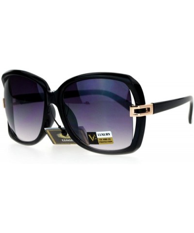 Womens Exposed Side Butterfly Sunglasses - Black - CB12DST6IWP $9.69 Butterfly