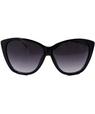 Vintage Thick Oversized Plastic Frame Womens Sunglasses UV 400 - Black W Gold Line - CG18RRLUT8C $11.33 Oversized