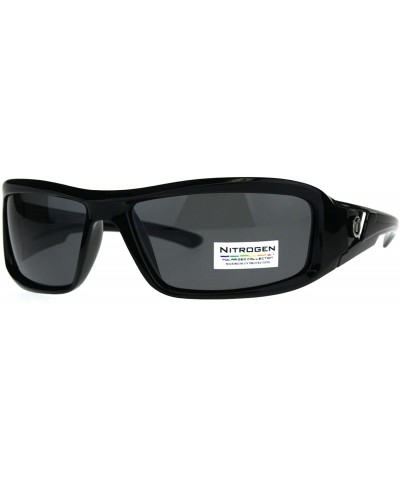 Polarized Futuristic Aerodynamic Warp Sport Mens Sunglasses - Black Red - CG189URID2K $7.29 Sport