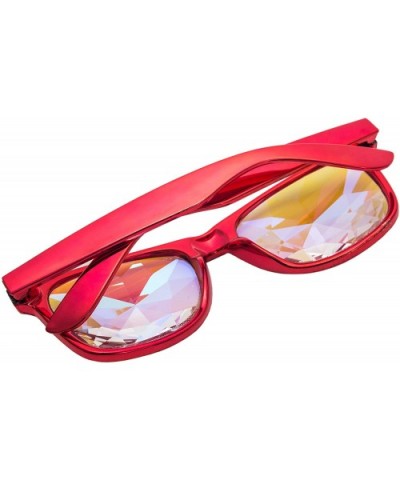 Festivals Kaleidoscope Glasses Rainbow Prism Sunglasses Goggles - Black+red Style 1 - C818DWH3476 $24.58 Goggle