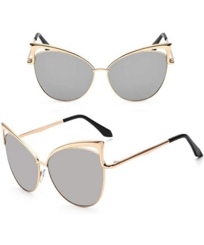 Sunglasses Women Sun Glasses Alloy Frame UV400 Protection Retro Cat Eye - 4 - CR18QXY8HD6 $22.31 Cat Eye