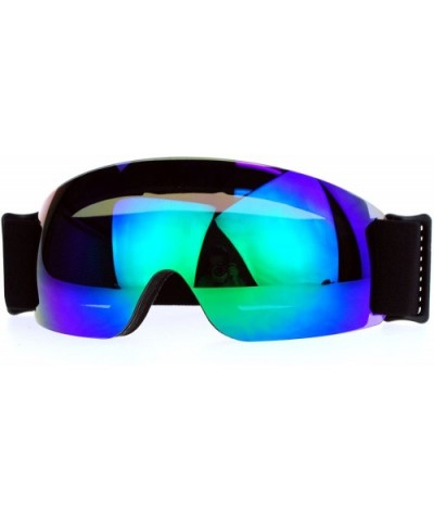 Snowboard Ski Rimless Sports Goggle Color Mirror Antifog Double Lens - Black - CS188UD63RL $16.62 Rimless