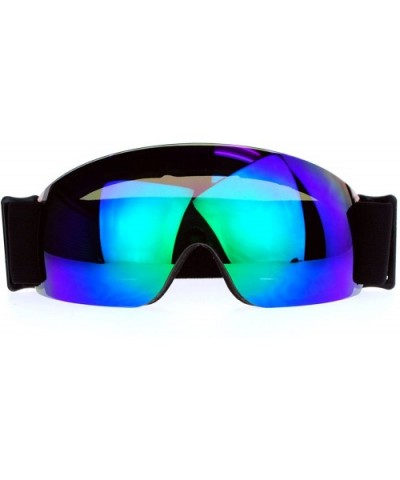 Snowboard Ski Rimless Sports Goggle Color Mirror Antifog Double Lens - Black - CS188UD63RL $16.62 Rimless