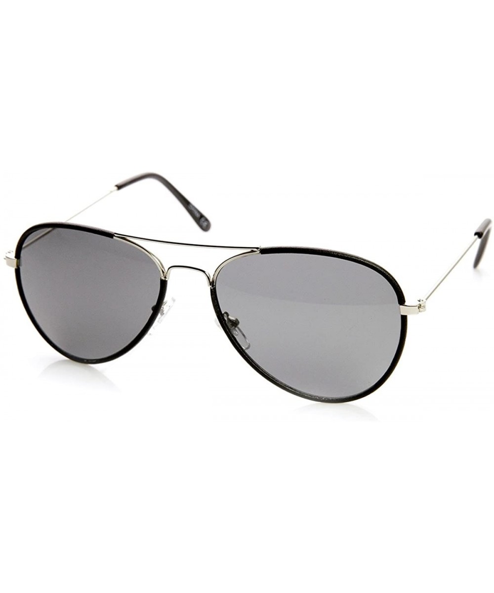 Classic Metal Two-Tone Pilot Teardrop Aviator Sunglasses - Black-silver Lavender - CJ11N9FS1MT $6.93 Aviator