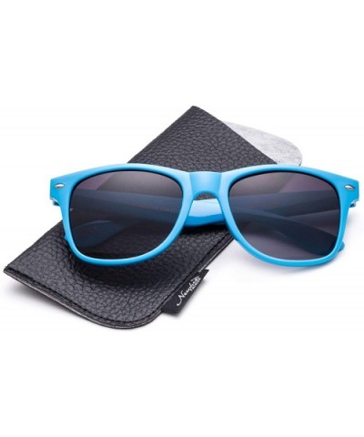 Sunglasses with Pouch Classic 80's Retro Vintage Design UV Protection Sunglasses - Sky Blue/Gradient - CM18D5WO70C $5.36 Sport